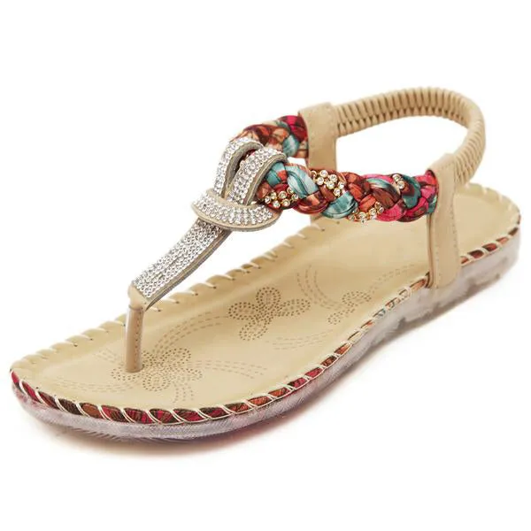Weave Style Rhinestone Sandals
