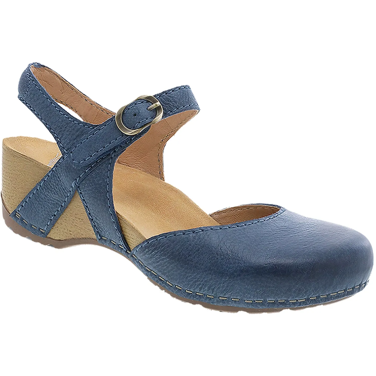 Women's Dansko Tiffani Blue Milled Burnished Leather